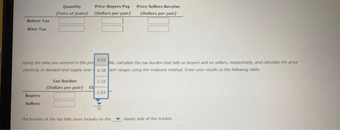 The Following Graph Shows The Daily Market For Jeans Suppose The Government Institutes A Tax Of 46 40 Per Pair This P 3