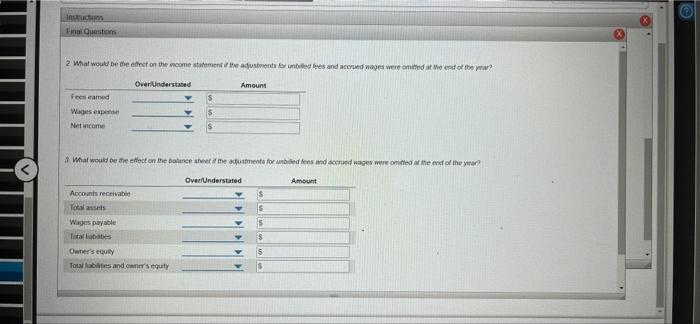 Adjusting Entries Instructions Chart Of Accounts Journal Final Questions Instructions Selected Account Balances Before A 3