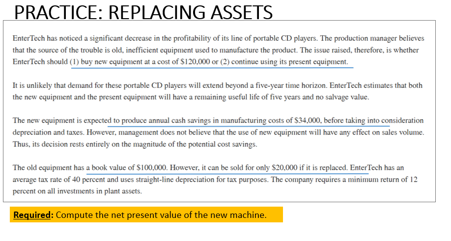 Practice Replacing Assets Entertech Has Noticed A Significant Decrease In The Profitability Of Its Line Of Portable Cd 1