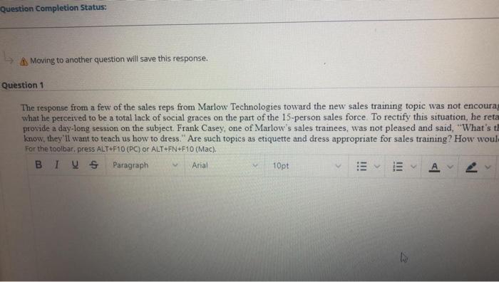 Question Completion Status Moving To Another Question Will Save This Response Question 1 The Response From A Few Of Th 1