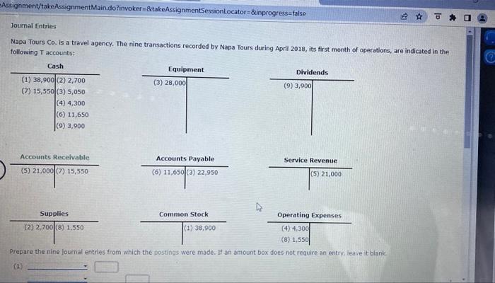 Assignment Takeassignmentmain Do Invoker Takeassignmentsessionlocator Inprogress False To Journal Entries Napa Tours 1