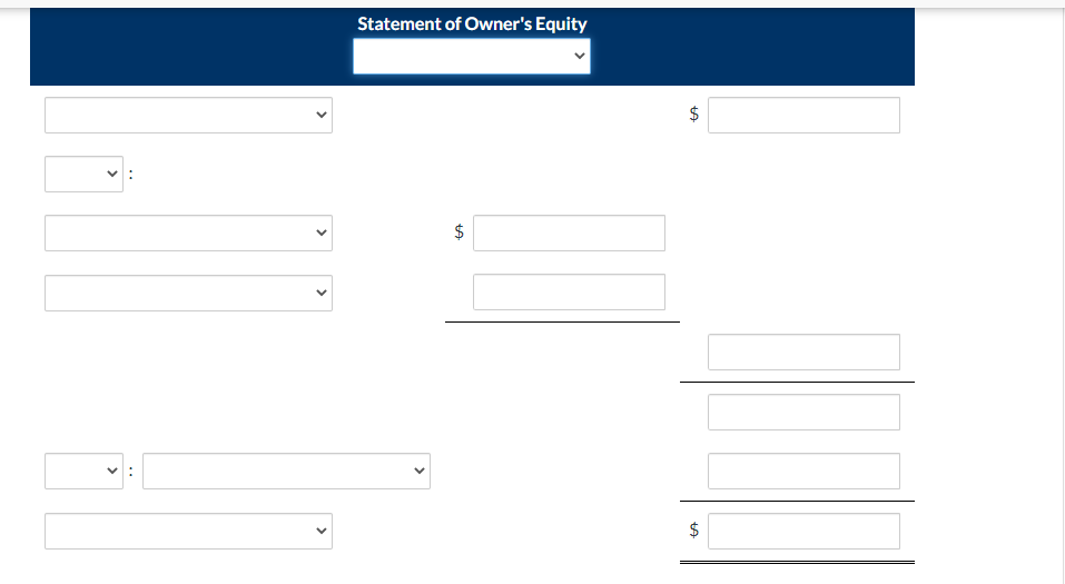 Blossom Co Is Owned By Irina Temelkova The Following Information Is An Alphabetical Listing Of Financial Statement Ite 3