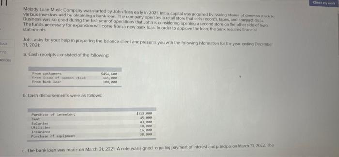 Melody Lane Music Company Was Started By John Ross Early In 2021 Initial Capital Was Acquired By Issuing Shares Of Comm 1