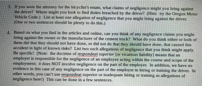 On October 12 2007 An Accident Occurred In Portland Involving A Cement Truck And A Bicyclist The Bicyclist Tracey Sp 2