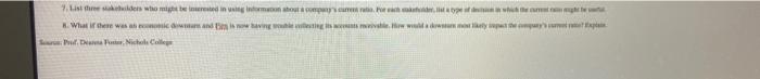 Net Income Not Sal Carvel Arts Current Lisbilities Listed Above Is Information For A Company Called Ei Follow The Empts 7