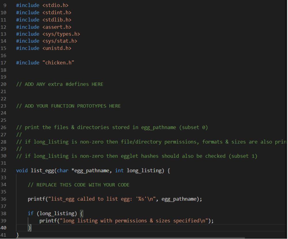 Subset 0 To Complete Subset 0 You Need To Implement Code That Can Print A List Of The Contents Of An Egg And Print 2