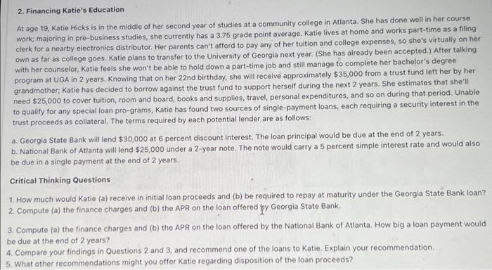 2 Financing Katie S Education At Age 19 Katie Hicks Is In The Middle Of Her Second Year Of Studies At A Community Coll 1