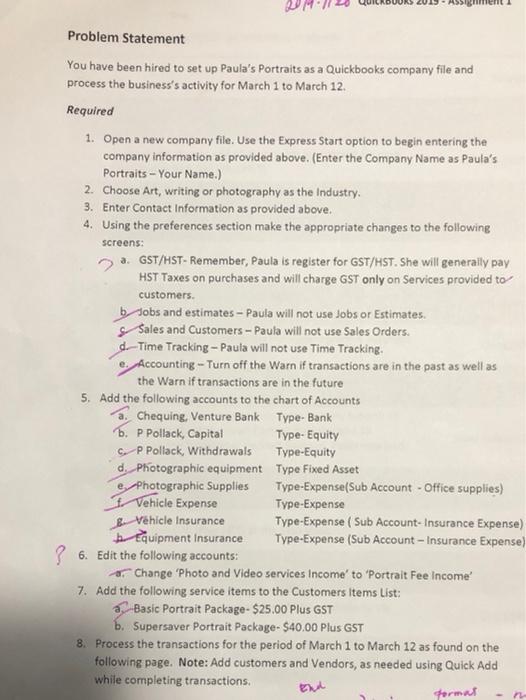 Uestion I Need Help In Paula S Portraits Student Exercises In Quickbooks 2