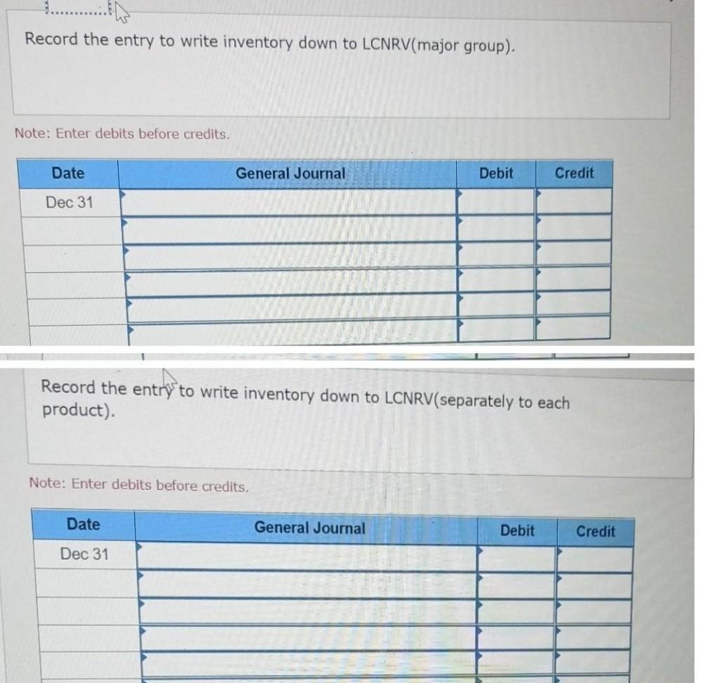 Problem 6 12a Lower Of Cost And Net Realizable Value Lo4 The Following Information Pertains To The Physical Inventory Of 2