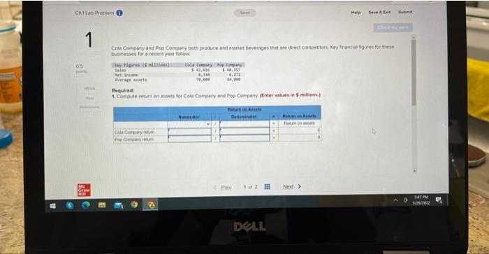 Ch1 Lab Problem Help See Ext Submit 1 Cola Company And Pop Company Both Produce And Market Beverages That Are Direct C 1