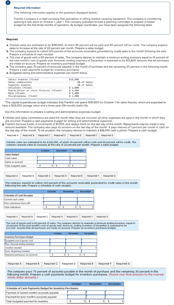 Required Information The Following Information Applies To The Questions Displayed Below Franklin Company Is A Retail 1