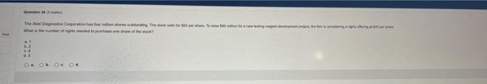 Ne Qu The Abel Dagstics Corporation Has Four Mon Shares Oublanding The Stock O Or Of O 1