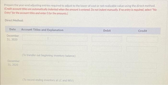 Pharoah Corporation Had The Following Items In Inventory As At December 31 2020 Unit Item No Quantity Cost Nrv A1 160 2