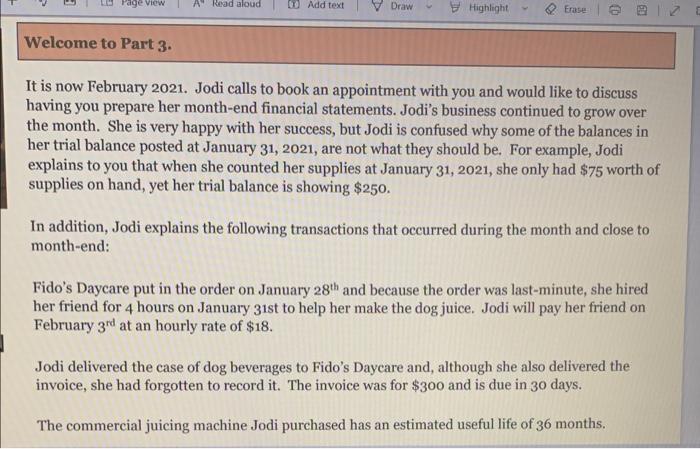 Page View A Read Aloud Add Text Draw Highlight Erase 17 Welcome To Part 3 It Is Now February 2021 Jodi Calls To Book 1