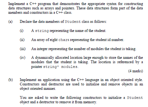 Implement A C Program That Demonstrates The Appropriate Syntax For Constructing Data Structures Such As Arrays And Poi 1