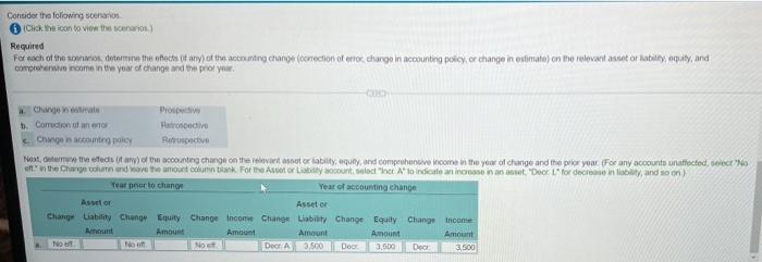 Consider The Following Scenarios Click The Icon To View The Scenarios Required For Each Of The Scenarios Determine T 1