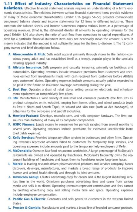 1 11 Effect Of Industry Characteristics On Financial Statement Relations Effective Financial Statement Analysis Require 1