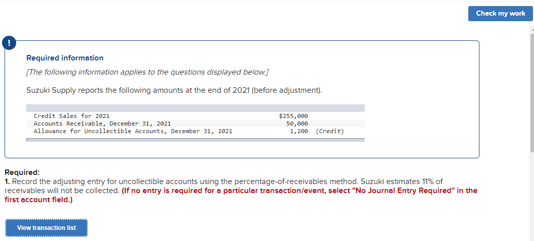 Check My Work Required Information The Following Information Applies To The Questions Displayed Below Suzuki Supply R 1