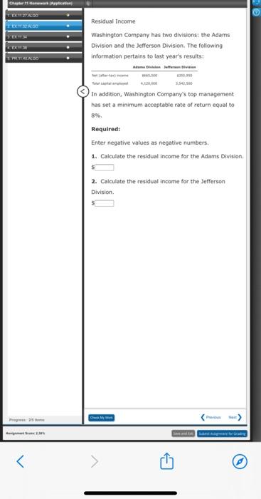 Text Taloo Tech 32 Algo Text Se Lechm 1 Prtlalaloo Design 2 385 Residual Income Washington Company Has Two Divisions 1
