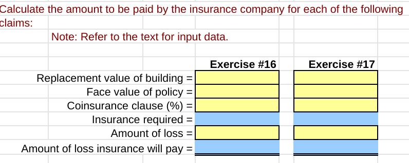 16 350 000 17 70 000 300 000 50 000 90 70 125 000 37 000 Calculate The Amount To Be Paid By The Insurance Compa 2