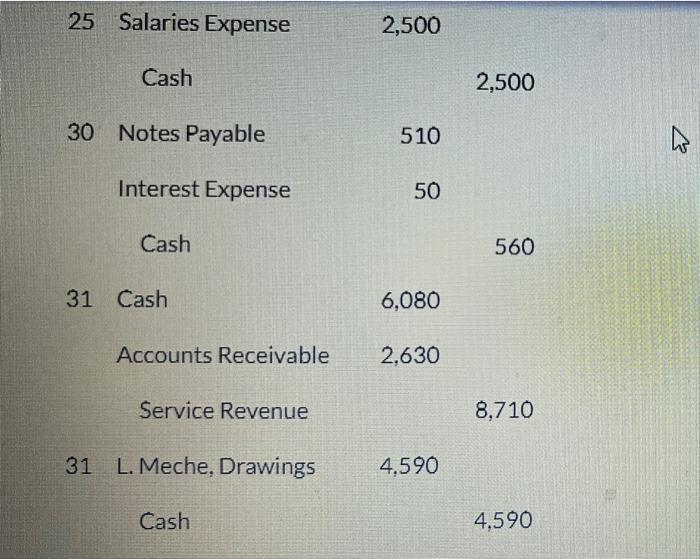 On July 31 2021 Lee Meche Md Had The Following Balances In The Ledger For His Medical Practice Cash 8 900 Account 2