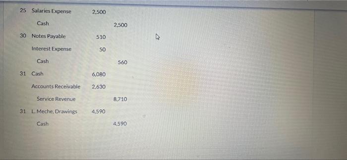 On July 31 2021 Lee Meche Md Had The Following Balances In The Ledger For His Medical Practice Cash 8 900 Account 4