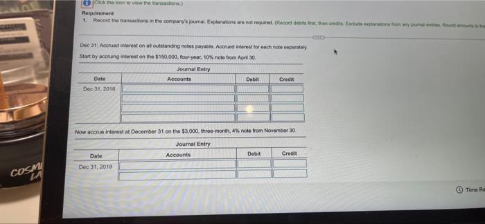 Next Question More Info 2018 Feb 3 Purchased Equipment For 15 000 Signing A Six Month 12 Note Payable Recorded The 4