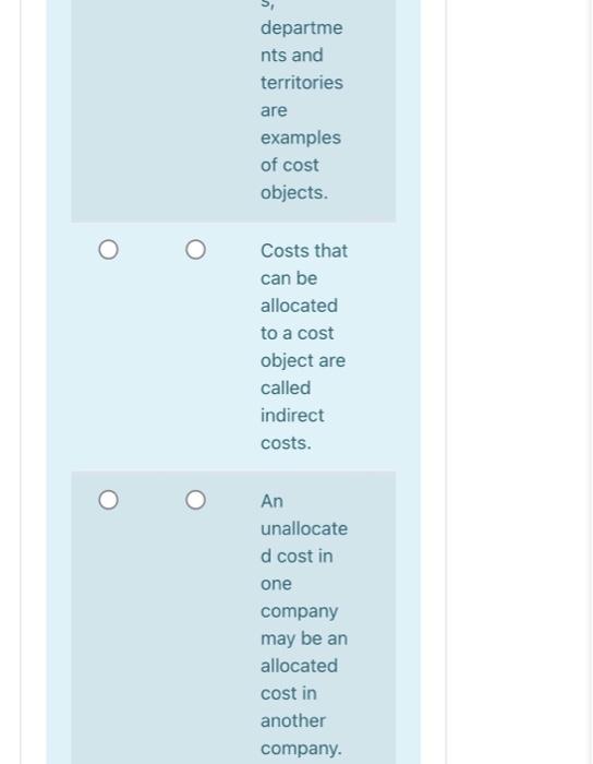 Departme Nts And Territories Are Examples Of Cost Objects Costs That Can Be Allocated To A Cost Object Are Called Indir 1