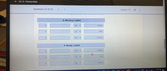 Question 22 Of 22 Current Attempt In Progress On December 31 The Capital Balances And Profit And Loss Ratios In The 7