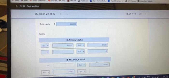 Question 22 Of 22 Current Attempt In Progress On December 31 The Capital Balances And Profit And Loss Ratios In The 8