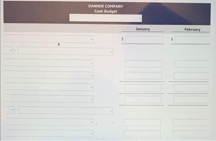 Danner Company Expects To Have A Cash Balance Of 51 750 On January 1 2020 Relevant Monthly Budget Data For The First 2