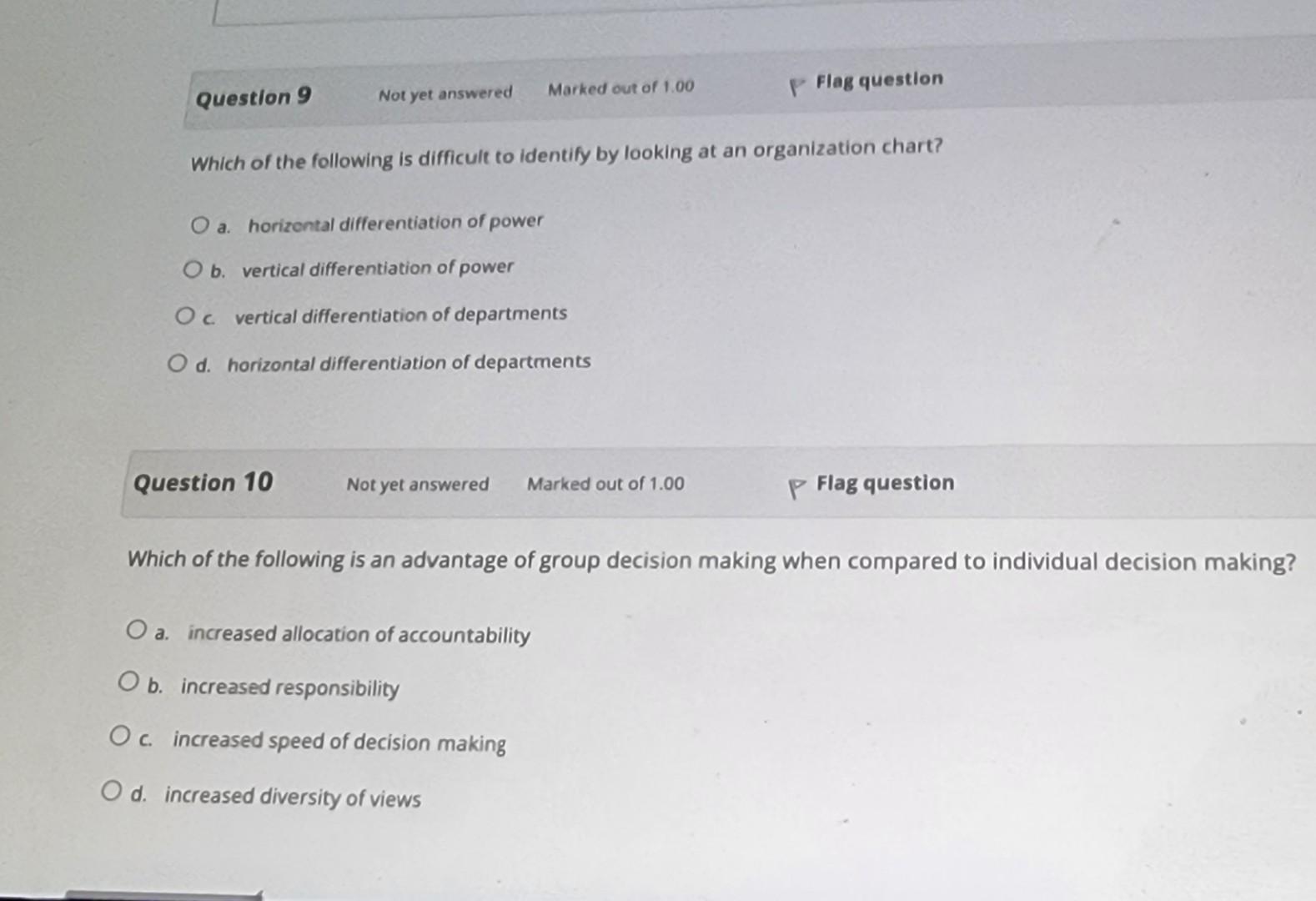 Marked Out Of 1 00 Question 9 P Flag Question Not Yet Answered Which Of The Following Is Difficult To Identify By Lookin 1