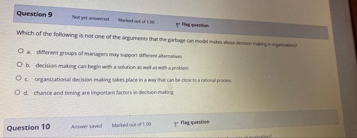 Question 9 Not Yet Answered Marked Out Of 1 00 P Flag Question Which Of The Following Is Not One Of The Arguments That T 1