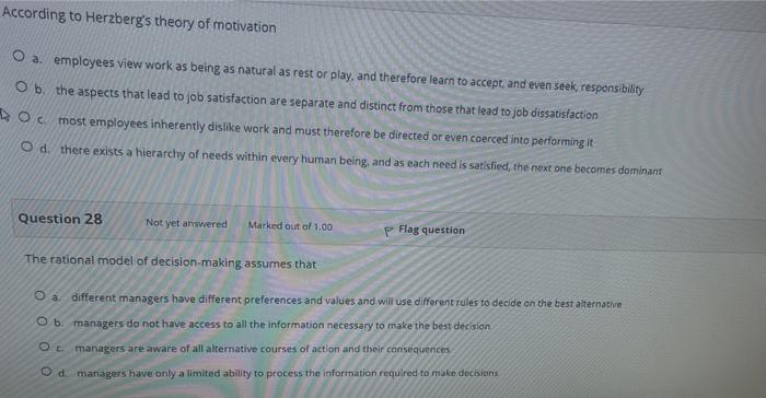 According To Herzberg S Theory Of Motivation O A Employees View Work As Being As Natural As Rest Or Play And Therefore 1