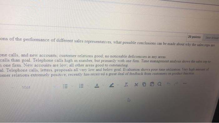 Question Completion Status Uestion 4 Question 1 Given The Following Information From Evaluations Of The Performance Of 2