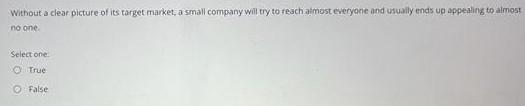 Without A Clear Picture Of Its Target Market A Small Company Will Try To Reach Almost Everyone And Usually Ends Up Appe 1