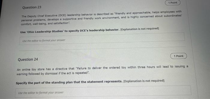 1 Point Question 23 The Deputy Chief Executive Dce Leadership Behavior Is Described As Friendly And Approachable Hel 1
