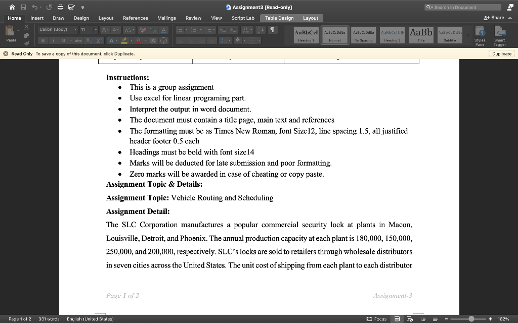 Home 5 Insert Draw Design Layout 11 Calibri Body A A Biu The X X A Paste Read Only To Save A Copy Of This Docu 1