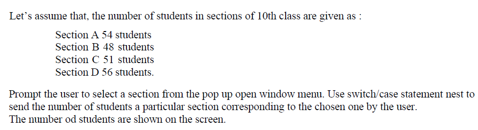 Let S Assume That The Number Of Students In Sections Of 10th Class Are Given As Section A 54 Students Section B 48 St 1