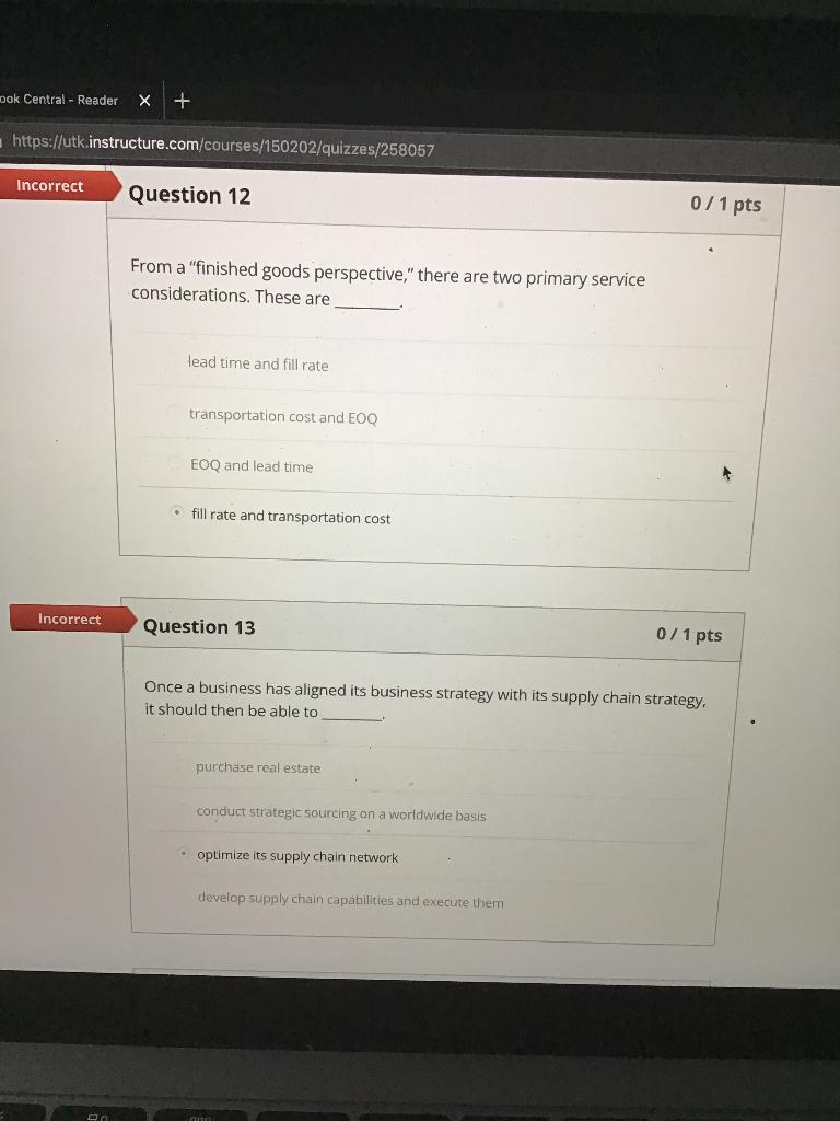 Ook Central Reader X Https Utk Instructure Com Courses 150202 Quizzes 258057 Incorrect Question 12 From A Finishe 1