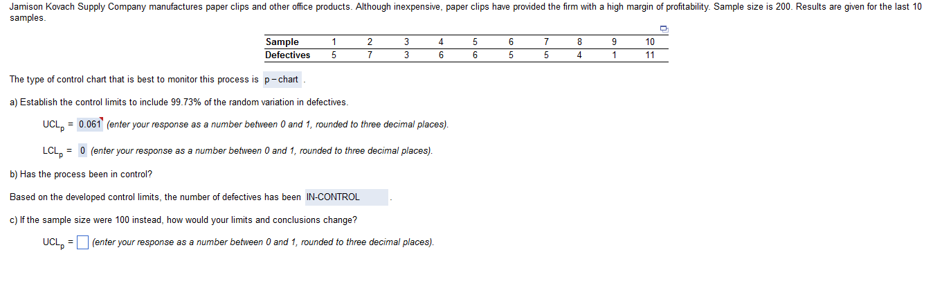 Jamison Kovach Supply Company Manufactures Paper Clips And Other Office Products Although Inexpensive Paper Clips Have 1