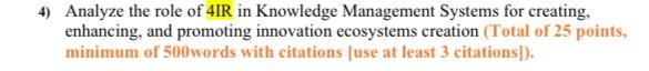 4 Analyze The Role Of 4ir In Knowledge Management Systems For Creating Enhancing And Promoting Innovation Ecosystems 1