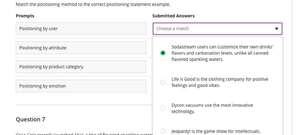 Match The Positioning Method To The Correct Positioning Statement Example Prompts Positioning By User Positioning By At 1