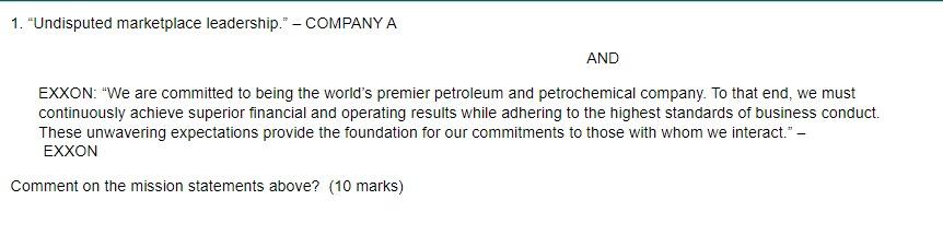 1 Undisputed Marketplace Leadership Company A And Exxon We Are Committed To Being The World S Premier Petroleum 1