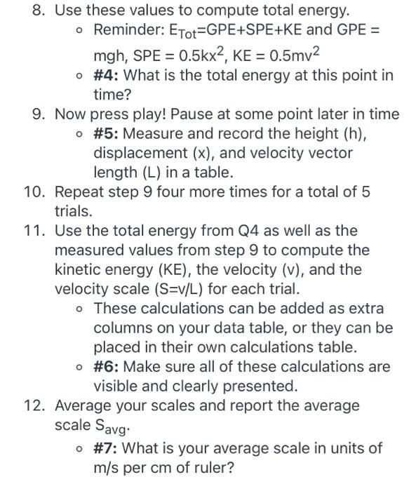 Description Springs And Energy Phet Sim Part 1 Finding The Spring Constant K 1 Go To The Lab Tab And Hit The Yellow 3