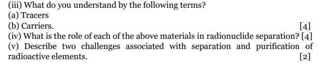 Iii What Do You Understand By The Following Terms A Tracers B Carriers 4 Iv What Is The Role Of Each Of The 1