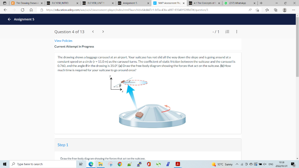 X Da Assignment 5 X W Nwp Assessment Play X 4 1 The Concepts Of Fx C The Drawing Shows Axelc1058 Intro X Elc1058 Unit 1 1