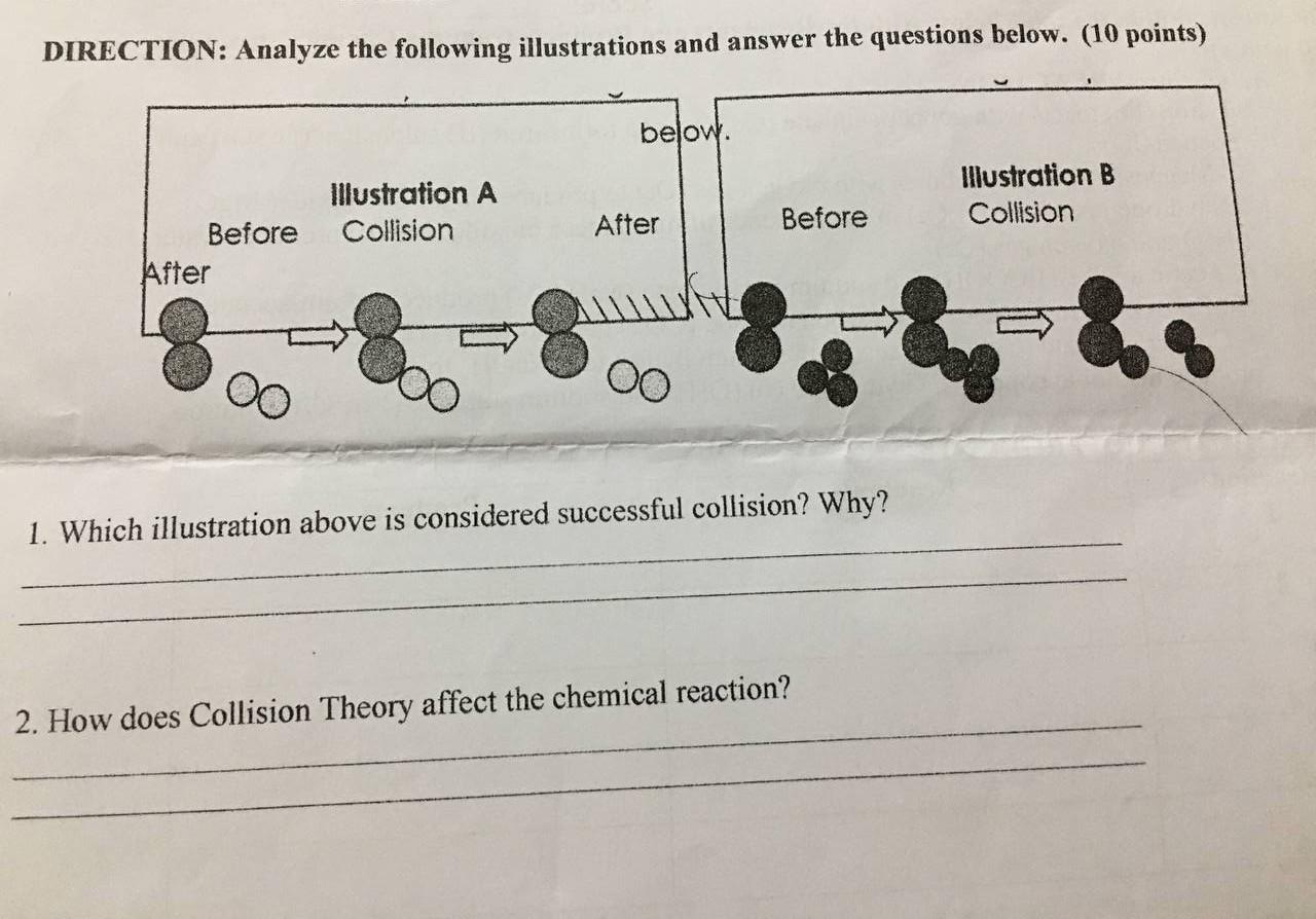 Direction Analyze The Following Illustrations And Answer The Questions Below 10 Points Below Illustration A Collisi 1