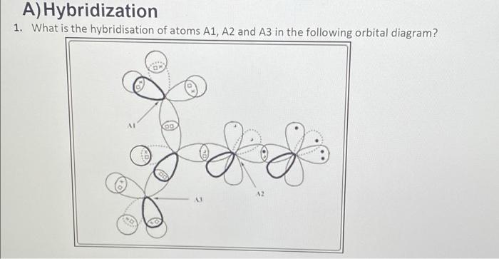 A Hybridization 1 What Is The Hybridisation Of Atoms A1 A2 And A3 In The Following Orbital Diagram Al Kod 1