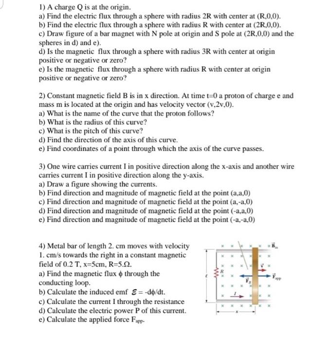 1 A Charge Q Is At The Origin A Find The Electric Flux Through A Sphere With Radius 2r With Center At R 0 0 B Fin 1